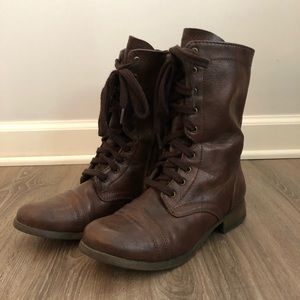 Brown Leather Combat Boot